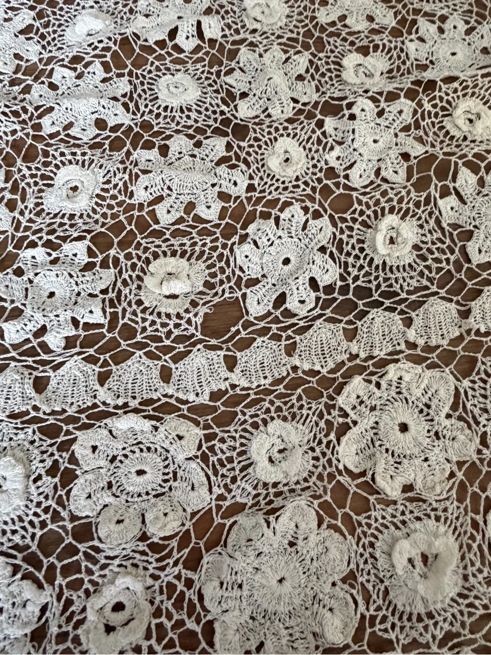 Handmade Cream Crochet Tablecloth - Elegant Lace Dining Linen